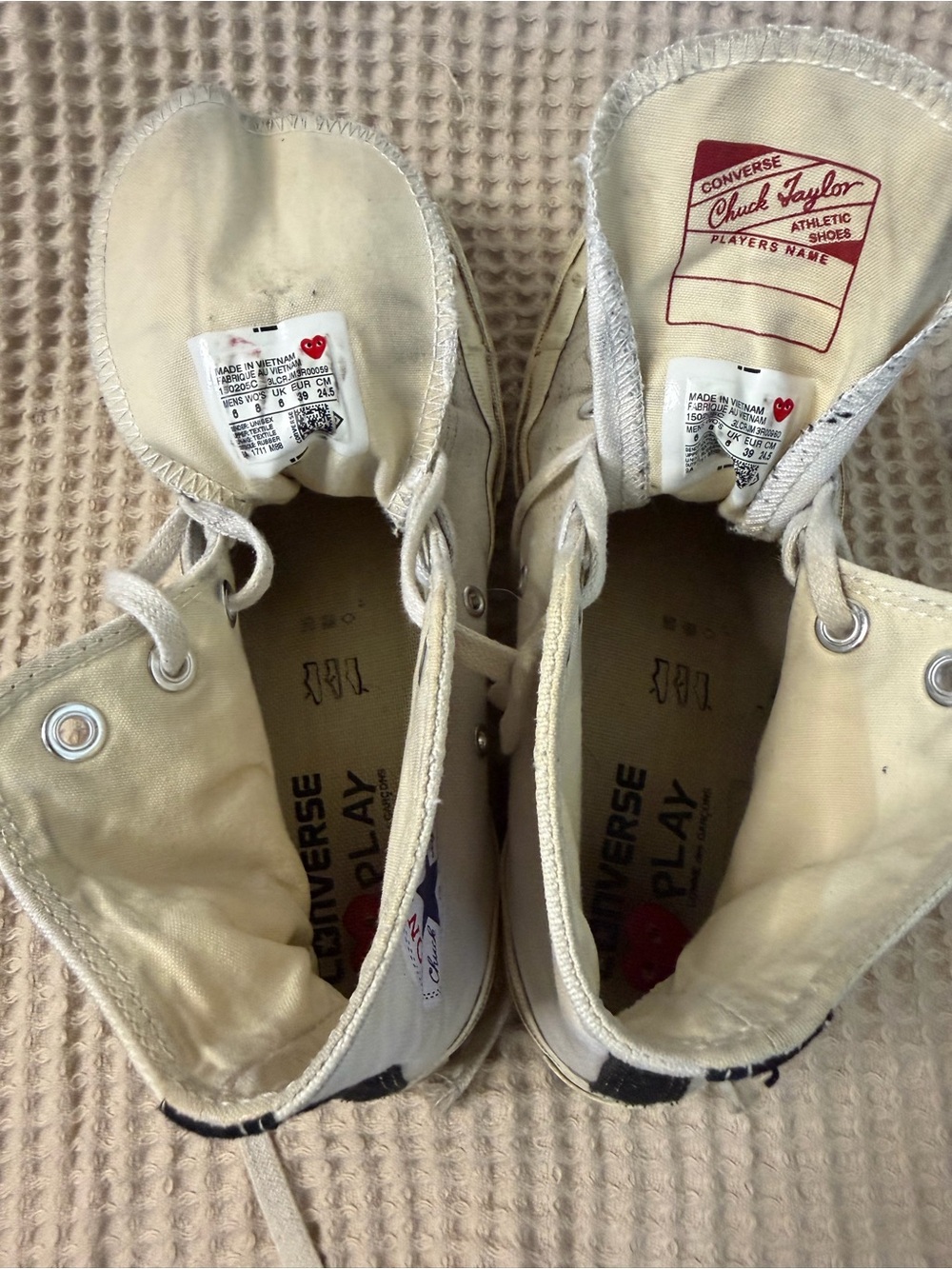 Comme des Garçons PLAY x Converse Chuck 70 High Single Heart White sneakers - Picture 11 of 12